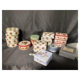 Tote of Christmas tins cards