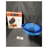Mini donut maker and blue Dutch oven