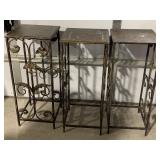 Metal stands with wood top