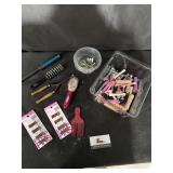 Vintage hair curler and hair items