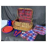 Picnic basket with utensils