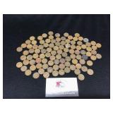 Bag of 100 Wheat Cents Mostly 1920