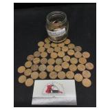 125 Wheat Pennies in Jar