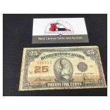 1923 Canada 25 Cent Note