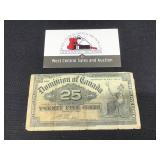 1900 Canada 25 Cent Note
