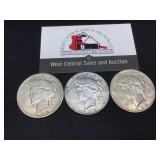 3 Peace $1 1922-S, 1923-D