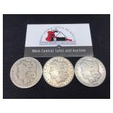 3 Morgan $1 1881 P, O, S