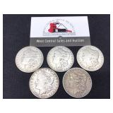 5 Morgan $1 1885,1886,1887,1887-O & 1888
