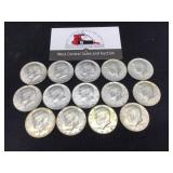 Fourteen 1969-D Kennedy Halves