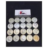 Twenty 1967 Kennedy Halves