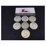 Seven 1966 Kennedy halves