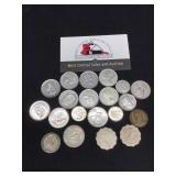 20 Foreign Coins - Canada, Bahamas & Mexico Coins