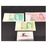 3 Foreign Bank Notes- Germany & Korea