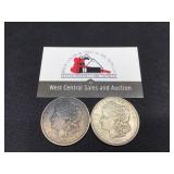 Two 1921-D  Morgan $1