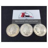 Three 1921-S  Morgan $1