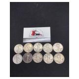Ten Walking Liberty Halves ( 1934-1945)