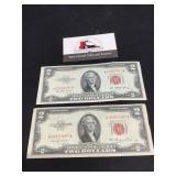 Two 1953 Red Seal $2