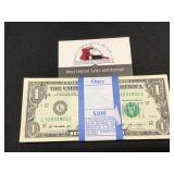 Pack of 100 New $1 2013 Series San Fransisco