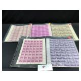 Nine Sheets UNUSED 3 Cent Commemorative Stamps