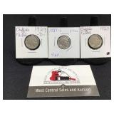1929 P, D & S Buffalo Nickels