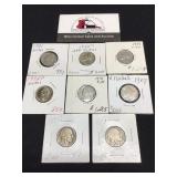 8 Nickels, Variety of Dates