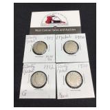 4 Liberty "V" Nickels Different Dates
