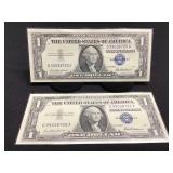 2 Consecutive 1957 Silver Certificates