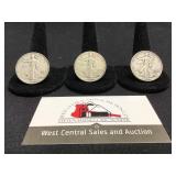 1939 P, D & S Walking Liberty Silver Halves