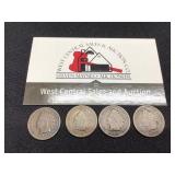 Four 1887 Indian Head Penny