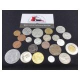 Group of 18+ Foreign Coins