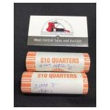 Two Rolls 200-D Mass State Quarters