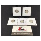Five Barber Dimes 1900-1907