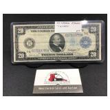 1914 $20 Horseblanket Note Chicago Federal Reserve