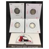 4 Barber Dimes- 1912,1913,1914,1916