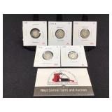 Group of 5 Barber Dime (1912-1916)