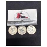 1980-P, 1980-S, 1999-D Susan B Anthony Dollars