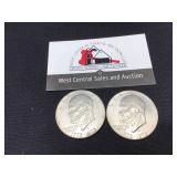 Two Bi Centennial Dollar Coins