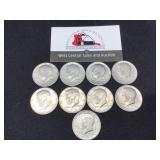 Nine 1971 Half Dollar