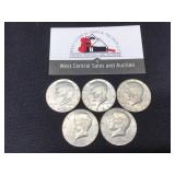 Five 1981 Kennedy Halves
