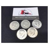 Five 1974 Kennedy Halves
