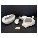Porcelain and enamel urinals, emesis basin