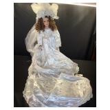 Porcelain Bride doll 28 in tall