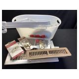 Floor vents, locks, latches, shelf brackets