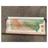 Vintage wall map of Iowa