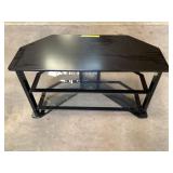 TV stand with glass shelves