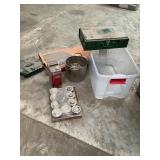 Tote of camping supplies