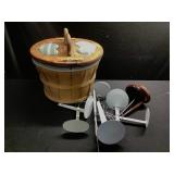 Sewing basket of doll stands