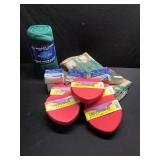 Blankets, lights, coasters