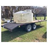 18 ft Steel gooseneck flatbed trailer w / tank