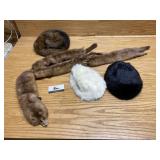 Mink stole and hats